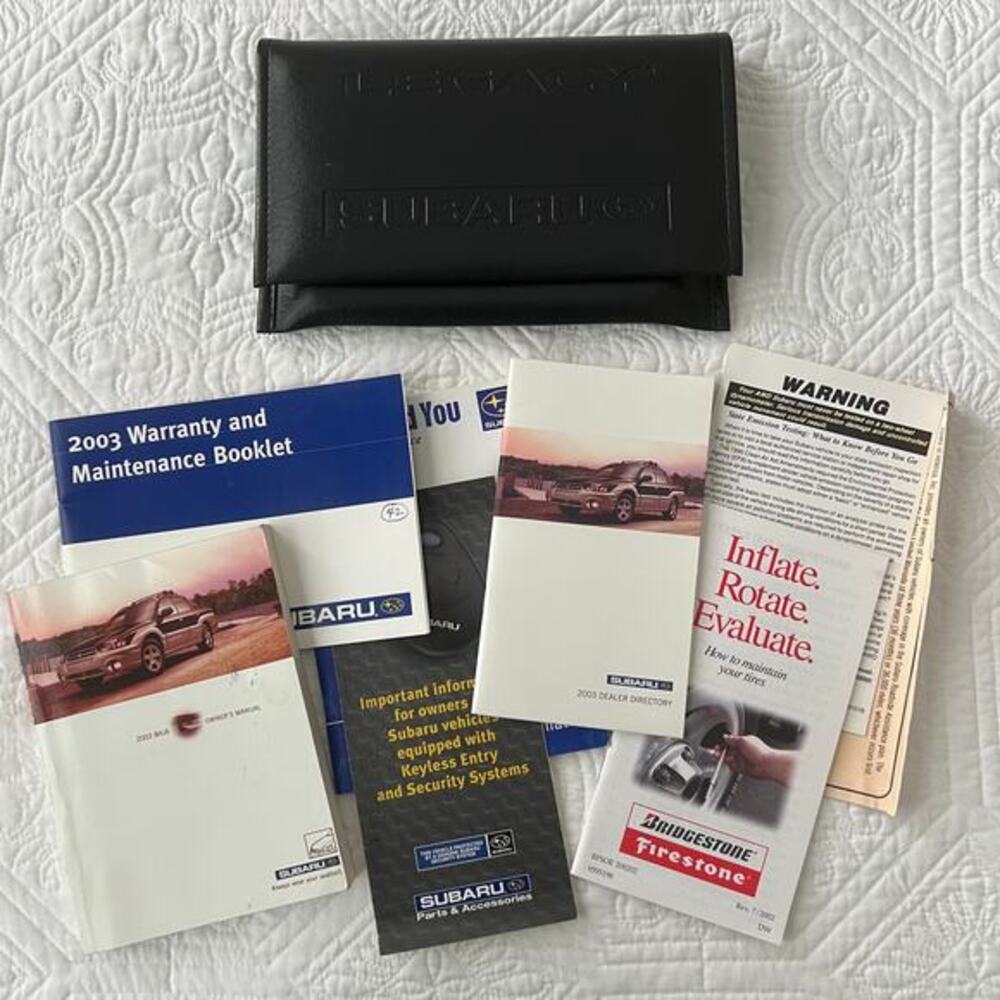 Subaru 2003 Legacy Baja‎ Owners Manual and Case Maintenance Book